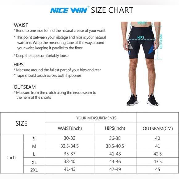 NICEWIN Men's Cycling Shorts 3D Padded Quick Dry Bike Shorts - Picture 5 of 6